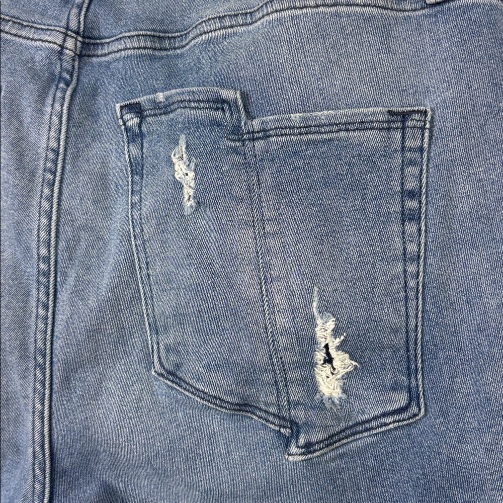 GOOD AMERICAN Good Legs Straight Distressed Raw Hem Jeans size 16 - Picture 6 of 11